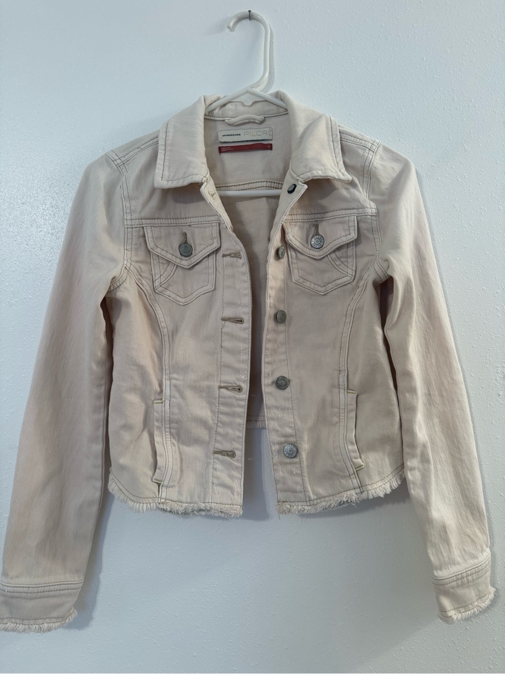 Anthropologie Beige Denim Trucker Jacket